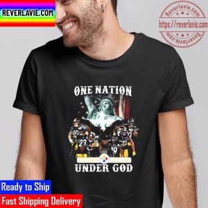 One Nation Pittsburgh Steelers Under God American Flag Signatures Unisex T-Shirt