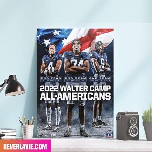Penn State Football Big Time 100 Points 2022 Walter Camp All Americans Decor Poster
