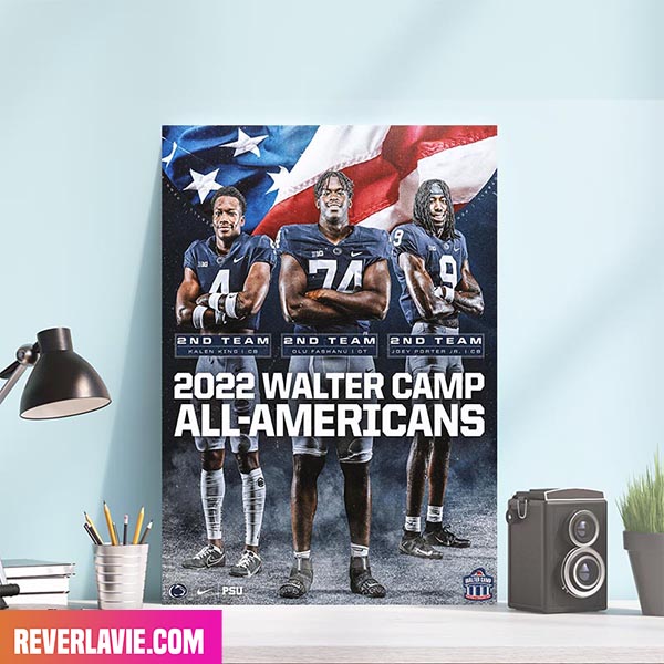 Penn State Football Big Time 100 Points 2022 Walter Camp All Americans Decor Poster Penn State Football Big Time 100 Points 2022 Walter Camp All Americans Decor Poster