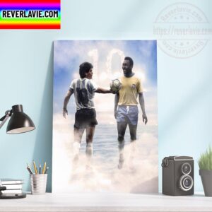 RIP Two GOAT Pele And Diego Maradona Home Decor Poster Canvas