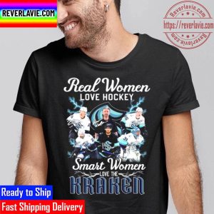 Real Women Love Baseball Smart Women Love The Seattle Kraken Signatures 2022 Unisex T-Shirt