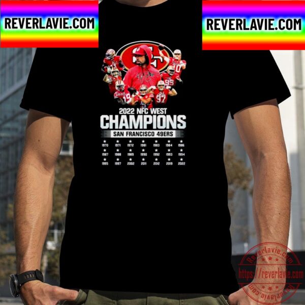 San Francisco 49ers 2022 NFC West Division Champions Signatures Unisex T-Shirt