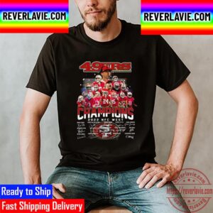 San Francisco 49ers Champions 2022 NFC West Signatures Unisex T-Shirt