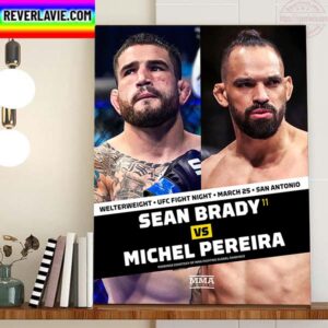 Sean Brady Vs Michel Pereira For Welterweight In UFC San Antonio On March 25 Home Decor Poster Canvas