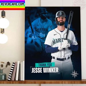 Seattle Mariners Thank You Jesse Winker Best Of Luck In Milwaukee Brewers Home Decor Poster Canvas