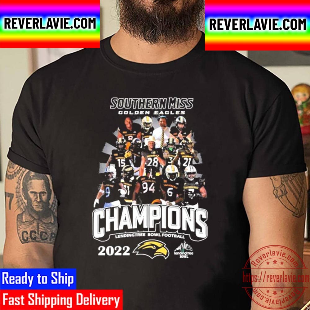 Southern Miss Golden Eagles 2022 Champions Lendingtree Bowl Football Unisex T-Shirt Southern Miss Golden Eagles 2022 Champions Lendingtree Bowl Football Unisex T-Shirt