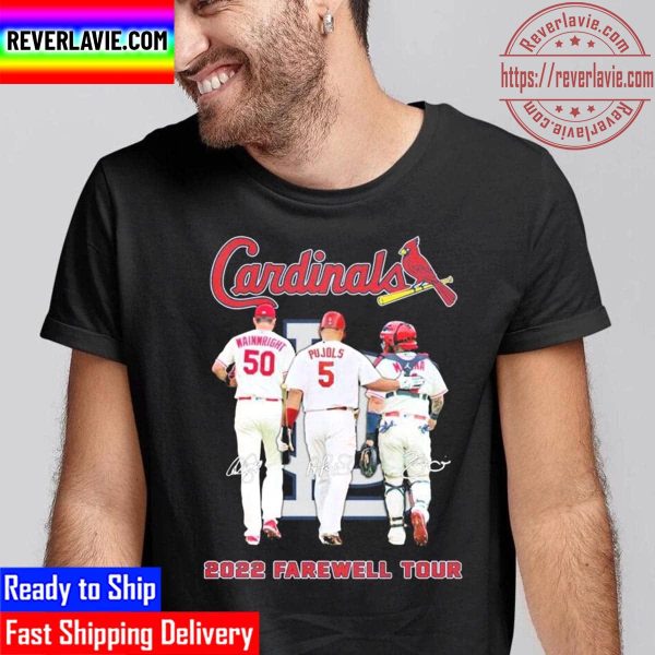 St Louis Cardinals Adam Wainwright Albert Pujols And Yadier Molina 2022 Farewell Tour Signatures Unisex T-Shirt