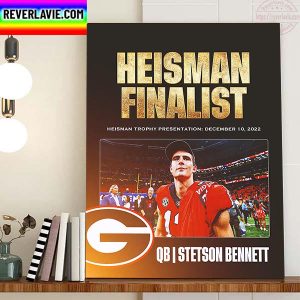 Stetson Bennett 2022 Heisman Trophy Finalists QB Georgia Bulldogs Home Decor Poster Canvas