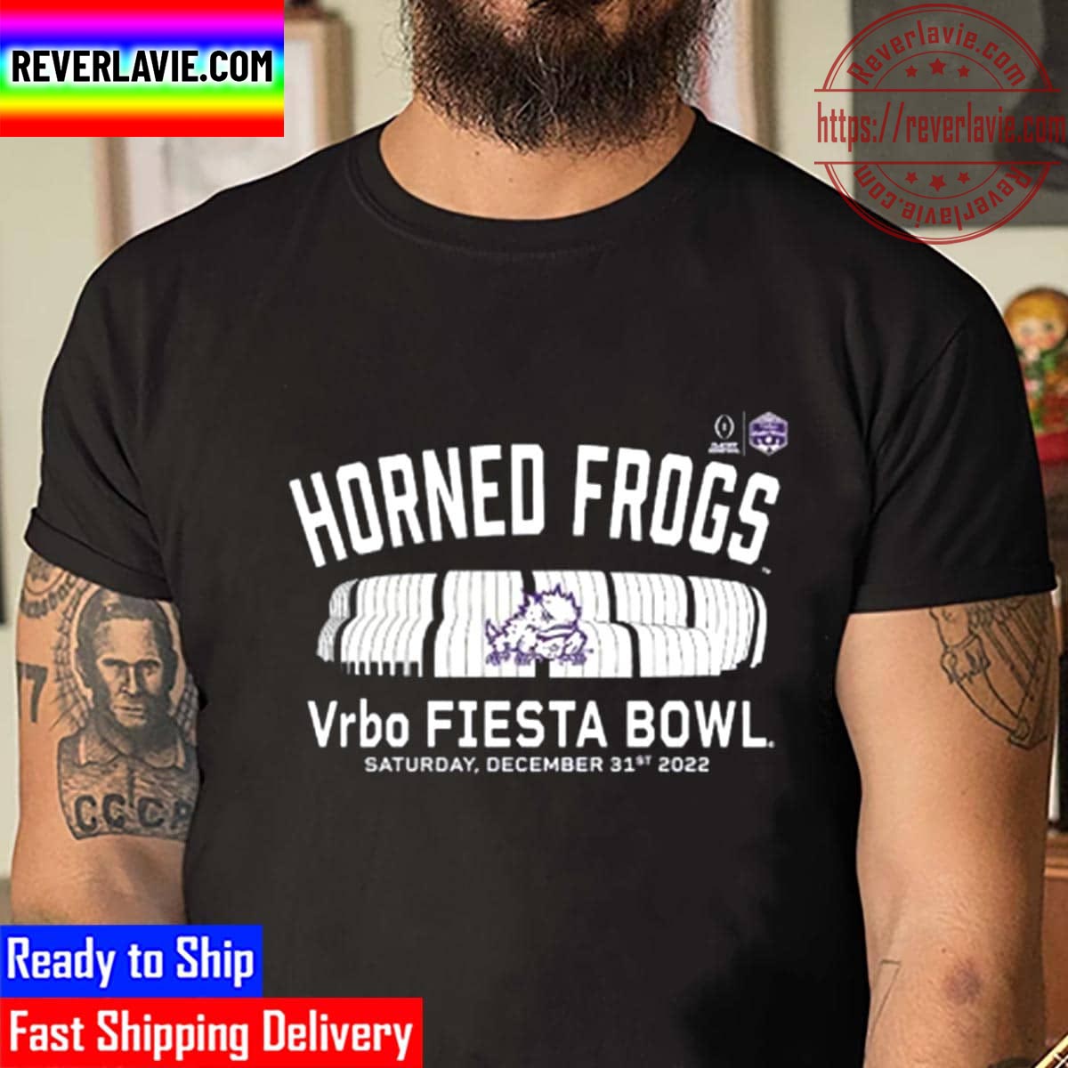 TCU Horned Frogs College Football Playoff 2022 Fiesta Bowl Gameday Stadium Unisex T-Shirt TCU Horned Frogs College Football Playoff 2022 Fiesta Bowl Gameday Stadium Unisex T-Shirt