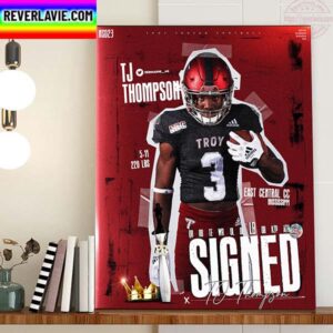 TJ Thompson Signed Troy Trojans Football Home Decor Poster Canvas