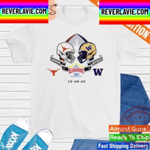 Texas Longhorns vs Washington Huskies 2022 Valero Alamo Bowl 2 Team Unisex T-Shirt