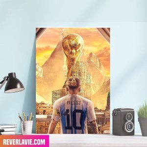 The King – Number 10 Lionel Messi Congratulations Argentina Team Become A Winner Of FIFA World Cup 2022 Canvas-Poster Decor
