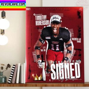 Timothy Roberson Signed Troy Trojans Football Home Decor Poster Canvas