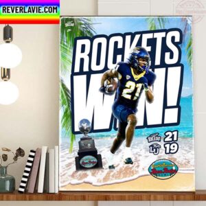 Toledo Football Rockets Wins In RoofClaim.com Boca Raton Bowl Home Decor Poster Canvas