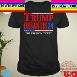 Trump Desantis 2024 The Freedom Ticket USA Flag Unisex T-Shirt