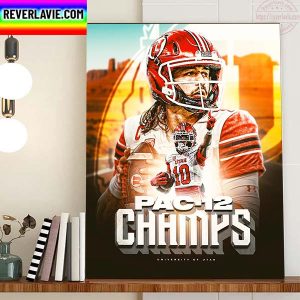 Utah Football Champions PAC 12 Conference Champs Home Decor Poster Canvas