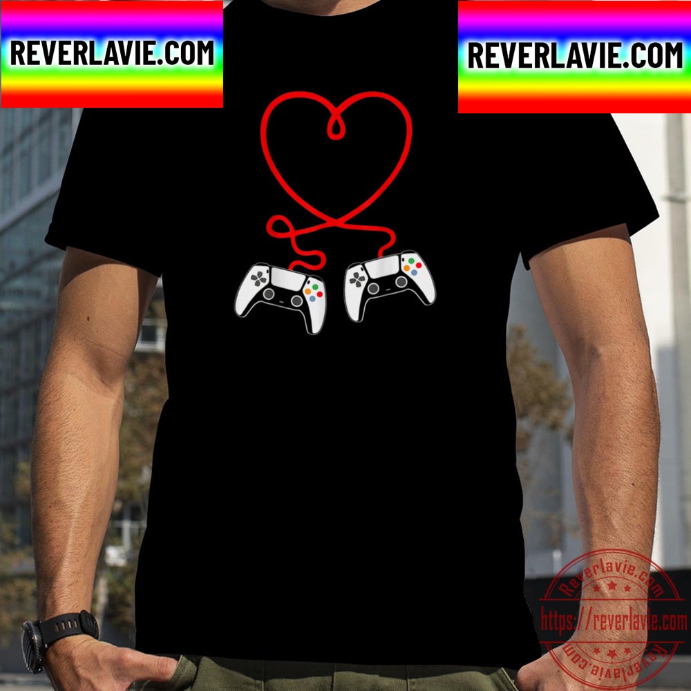 Video Gamer Valentines Day With Controllers Heart For Gamer Unisex T-Shirt Video Gamer Valentines Day With Controllers Heart For Gamer Unisex T-Shirt