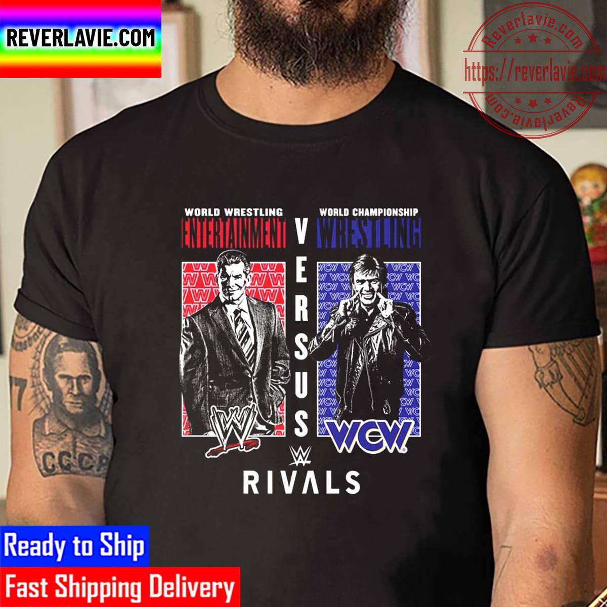 WWE Rivals WWE Vs WCW Unisex T-Shirt WWE Rivals WWE Vs WCW Unisex T-Shirt