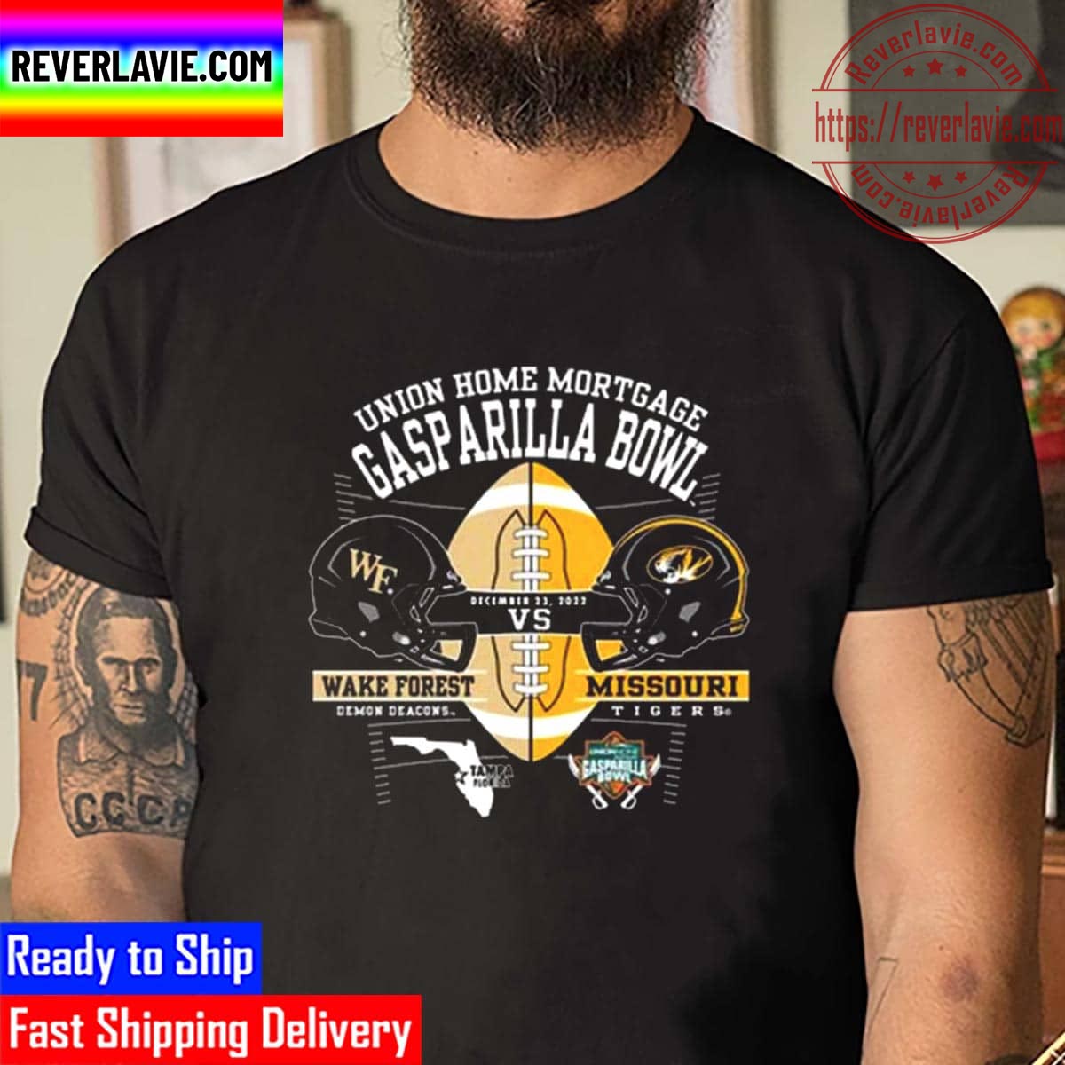 Wake Forest Demon Deacons Vs Missouri Tigers Union Home Mortgage Gasparilla Bowl 2022 Unisex T-Shirt Wake Forest Demon Deacons Vs Missouri Tigers Union Home Mortgage Gasparilla Bowl 2022 Unisex T-Shirt