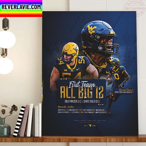 West Virginia Football All Big 12 First Team Home Decor Poster Canvas West Virginia Football All Big 12 First Team Home Decor Poster Canvas