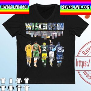 Wisconsin Ighodaro Antetokounmpo Rodgers Yelich Signatures Unisex T-Shirt