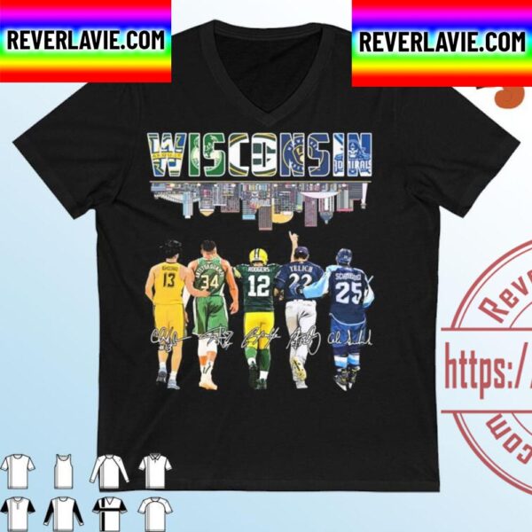 Wisconsin Ighodaro Antetokounmpo Rodgers Yelich Signatures Unisex T-Shirt