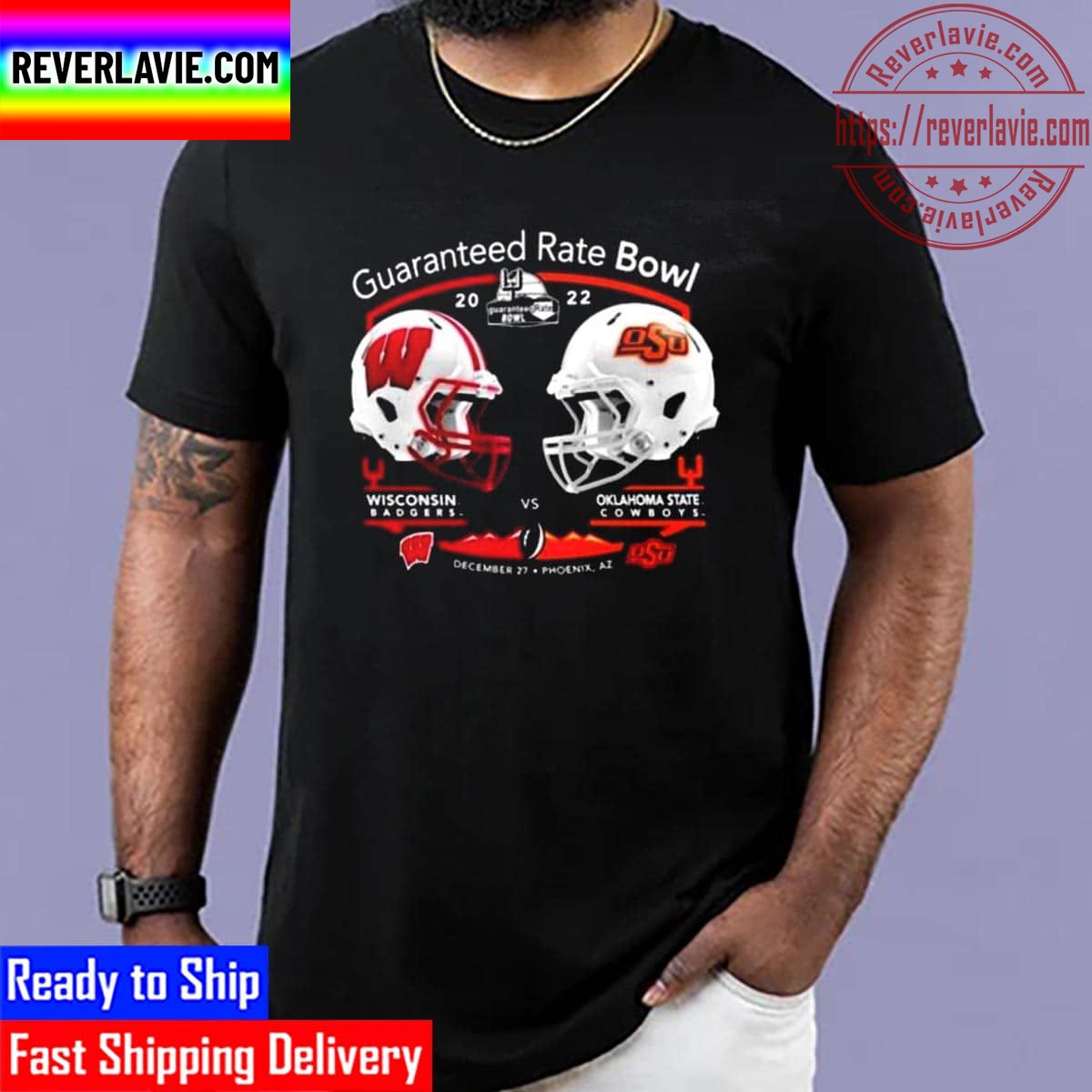 Wisconsin Vs OSU Guaranteed Rate Bowl 2022 Matchup Unisex T-Shirt Wisconsin Vs OSU Guaranteed Rate Bowl 2022 Matchup Unisex T-Shirt