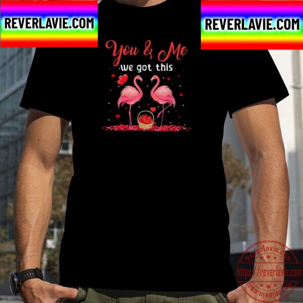 You And Me We Got This Flamingo Valentine With Heart Unisex T-Shirt