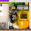 Aaron Jones 1000 Rushing Yards In Career With Green Bay Packers NFL Home Decor Poster Canvas