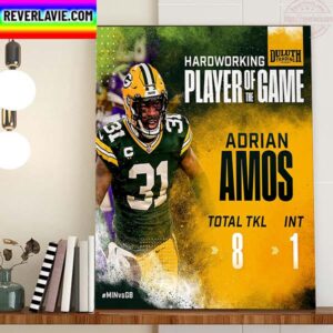 Adrian Amos Hardworking Player Of The Game By Duluth Trading Co Home Decor Poster Canvas