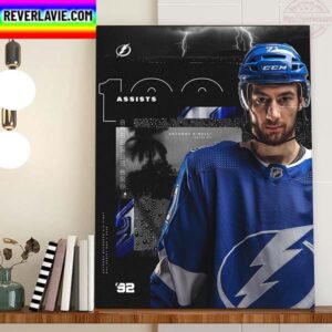 Anthony Cirelli 100 Career NHL Assists For Tampa Bay Lightning Home Decor Poster Canvas