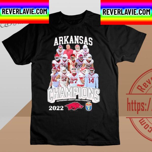 Arkansas Razorbacks 2022 Champions Autozone Liberty Bowl Football Unisex T-Shirt