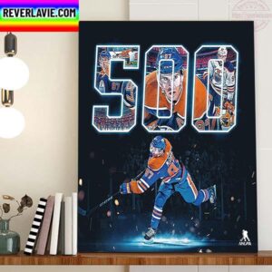 Connor McDavid 500 Career NHL Assists For Captain Edmonton Oilers Home Decor Poster Canvas