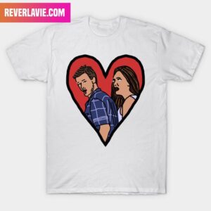 Couple in Valentine Heart Distracted Boyfriend Meme Valentines Day Fashion T-Shirt