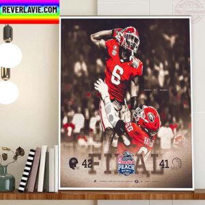 Georgia Football 2022 Chick-fil-A Peach Bowl Champions Home Decor Poster Canvas