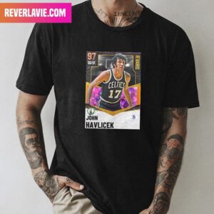 John Havlicek Boston Celtics Triple Threat Rewards Card Premium T-Shirt