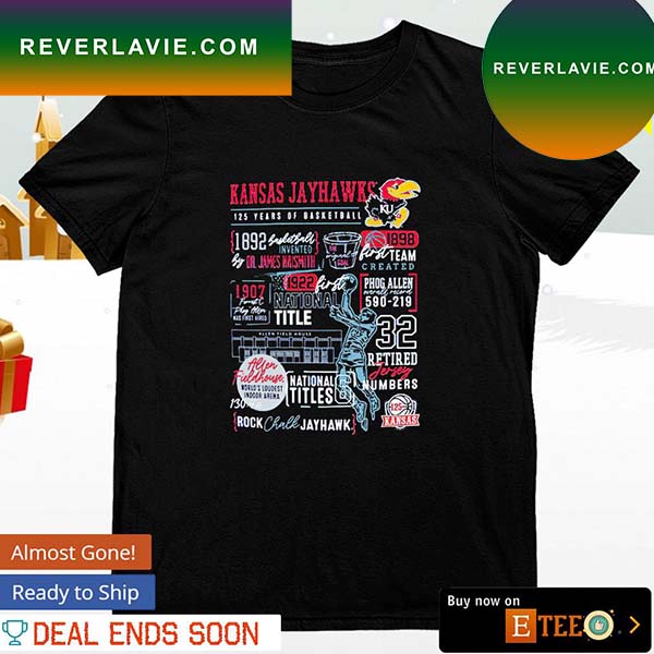 Kansas Jayhawks 125th Anniversary Basketball T-shirt Kansas Jayhawks 125th Anniversary Basketball T-shirt