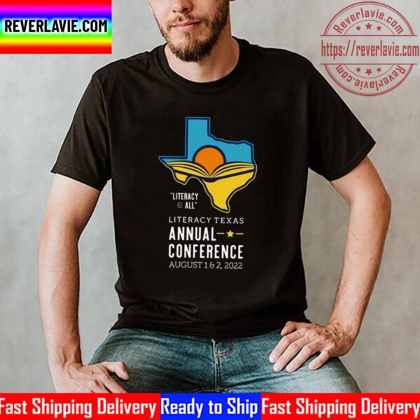 Literacy Texas Annual Conference 2022 Logo And Theme White Text Portrait Unisex T-Shirt