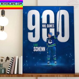 Luke Schenn 900 NHL Games For Vancouver Canucks Home Decor Poster Canvas