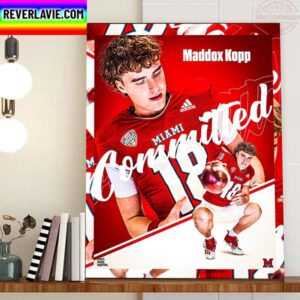 Maddox Kopp Committed Miami RedHawks Football Home Decor Poster Canvas