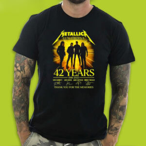 Metallica Lux Aeterna 42 Years 1981-2023 Thank You For The Memories Signatures Style T-Shirt