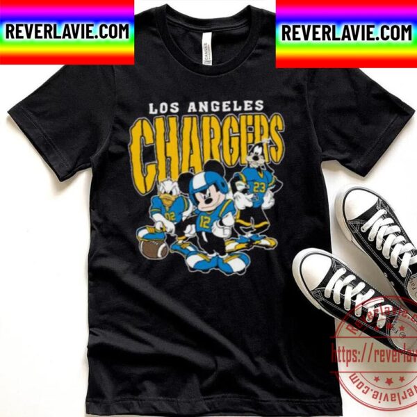 Mickey Donald Duck And Goofy Football Team Los Angeles Chargers Unisex T-Shirt