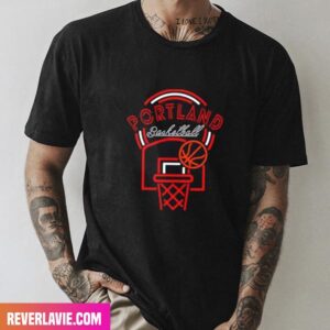Neon Portland Basketball Portland Trail Blazers Style T-Shirt