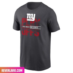 New York Giants Anthracite 2022 NFL Playoffs Fashion T-Shirt