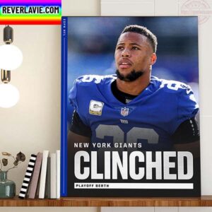 New York Giants Clinched Playoffs Bert Home Decor Poster Canvas