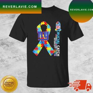 New York Giants Crucial Catch Intercept Autism T-shirt