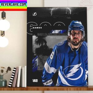 Nikita Kucherov 600 Career NHL Games With Tampa Bay Lightning Home Decor Poster Canvas