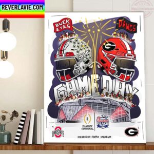 Ohio State Football Vs Georgia Football In Chick-fil-A Peach Bowl Fan Art Home Decor Poster Canvas