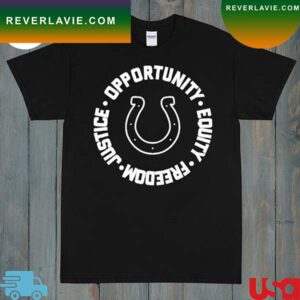 Opportunity Equity Freedom Justice Indianapolis Football T-Shirt