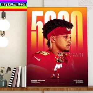 Patrick Mahomes II 5000 Passing Yards With Kansas City Chiefs Home Decor Poster Canvas